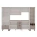 Cozinha Completa Iluminata Ayla 10 Portas 3 Gavetas 100% Mdf com Vidro Branco/Fendi/Mineral - Genialflex