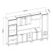Cozinha Completa Iluminata Ayla 10 Portas 3 Gavetas 100% Mdf com Vidro Branco/Fendi/Mineral - Genialflex