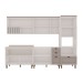 Cozinha Completa Iluminata Luna 10 Portas 4 Gavetas 100% Mdf com Vidro Branco/Fendi - Genialflex