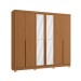 Guarda-Roupa Casal 6 Portas 4 Gavetas com Espelho Cb01r582 Canela - Kappesberg