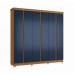 Guarda-Roupa Casal 6 Portas 3 Gavetas Cb02r583 Canela/Azul Profundo - Kappesberg