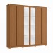Guarda-Roupa Casal 6 Portas 3 Gavetas com Espelho Cb01r Canela - Kappesberg