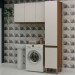 Armário Multiuso Acquaflex 2 Peças Washhouse Ebano/Off White - Genialflex