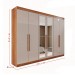 Guarda-Roupa Casal Eldorado Premium 6 Portas 6 Gavetas com Espelho 100% Mdf Cinamomo/Off White - Pnr Móveis