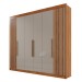 Guarda-Roupa Casal Magnus 6 Portas 6 Gavetas Ripado 100% Mdf Cinamomo/Off White - Pnr Móveis