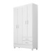 Guarda-Roupa Astro 4 Portas Branco/Rosa/Branco - Demóbile