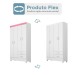 Guarda-Roupa Astro 4 Portas Branco/Rosa/Branco - Demóbile