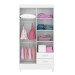 Guarda-Roupa Astro 4 Portas Branco/Rosa/Branco - Demóbile