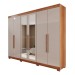 Guarda-Roupa Casal Eldorado Premium 6 Portas 6 Gavetas com Espelho com Pés 100% Mdf Cinamomo/Off White - Pnr Móveis