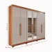 Guarda-Roupa Casal Eldorado Premium 6 Portas 6 Gavetas com Espelho com Pés 100% Mdf Cinamomo/Off White - Pnr Móveis