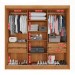 Guarda-Roupa Casal Dortmund 3 Portas 4 Gavetas Ripado 100% Mdf Cinamomo - Pnr Móveis