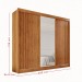 Guarda-Roupa Casal Dortmund 3 Portas 4 Gavetas com Espelho Ripado 100% Mdf Cinamomo - Pnr Móveis