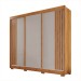 Guarda-Roupa Casal Dortmund 3 Portas 4 Gavetas com Pés Ripado 100% Mdf Cinamomo/Off White - Pnr Móveis
