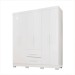 Guarda-Roupa Casal Diamante 6 Portas 2 Gavetas com Pés Branco - Pnr Móveis
