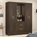 Guarda-Roupa Capelinha Lord 4 Portas ébano Touch - Demóbile