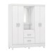 Guarda-Roupa Capelinha Lord 4 Portas Branco/Rosa/Branco - Demóbile