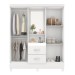 Guarda-Roupa Capelinha Lord 4 Portas Branco/Rosa/Branco - Demóbile