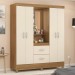 Guarda-Roupa Capelinha Lord 4 Portas Amêndola/Off-White - Demóbile