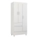 Guarda-Roupa Wind 3 Portas Branco/Rosa/Branco - Demóbile