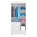 Guarda-Roupa Wind 3 Portas Branco/Rosa/Branco - Demóbile
