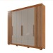 Guarda-Roupa Casal Magnus 6 Portas 6 Gavetas com Pés Ripado 100% Mdf Cinamomo/Off White - Pnr Móveis