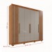 Guarda-Roupa Casal Magnus 6 Portas 6 Gavetas com Pés Ripado 100% Mdf Cinamomo/Off White - Pnr Móveis