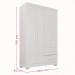 Guarda-Roupa Solteiro Diamante Premium 4 Portas 2 Gavetas com Pé Branco - Pnr Móveis