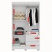 Guarda-Roupa Solteiro Diamante Premium 4 Portas 2 Gavetas com Pé Branco - Pnr Móveis