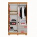 Guarda-Roupa Diamante Premium 4 Portas 2 Gavetas com Pés e Espelho Cinamomo/Off White - Pnr Móveis