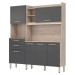 Cozinha Compacta Select 6 Portas 2 Gavetas Avena/Grafito - Demóbile