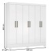 Guarda-Roupa Vero 6 Portas Branco - Demóbile