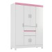Guarda-Roupa Casal Ecom Ii 6 Portas Branco/Rosa/Branco - Demóbile