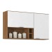 Armário Aéreo Cozinha Firenze 120cm 2 Portas Amêndola/Branco - Demóbile