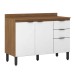 Balcão Firenze com Tampo 120cm Amêndola/Branco - Demóbile