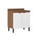 Balcão de Cozinha 80cm Firenze 2 Portas Amêndola/Branco - Demóbile