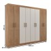 Guarda-Roupa Casal Pantheon 8 Portas 2 Gavetas Canelato Rústico/Natura/Off White - Panorama Móveis