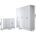 Guarda-Roupa Luna 6 Portas 2 Gavetas com Cômoda 2 Portas 5 Gavetas Branco - Panorama Móveis