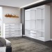 Guarda-Roupa Luna 6 Portas 2 Gavetas com Cômoda 2 Portas 5 Gavetas Branco - Panorama Móveis