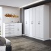 Guarda-Roupa Luna 6 Portas 2 Gavetas com Cômoda 2 Portas 5 Gavetas Branco - Panorama Móveis