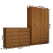Guarda-Roupa Mila 4 Portas 2 Gavetas com Cômoda 10 Gavetas Cinamomo - Panorama Móveis