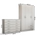 Guarda-Roupa Mila 4 Portas 2 Gavetas com Cômoda 10 Gavetas Branco - Panorama Móveis