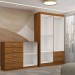 Guarda-Roupa Bella 4 Portas 2 Gavetas com Cômoda 2 Portas 5 Gavetas Cinamomo - Panorama Móveis