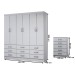 Guarda-Roupa Casal Stella 6 Portas 9 Gavetas com Cômoda 5 Gavetas Branco - Panorama Móveis
