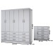 Guarda-Roupa Casal Grace 6 Portas 9 Gavetas com Cômoda 1 Porta 5 Gavetas Branco - Panorama Móveis