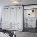 Guarda-Roupa Casal Grace 6 Portas 9 Gavetas com Cômoda 1 Porta 5 Gavetas Branco - Panorama Móveis