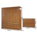 Guarda-Roupa Casal Ruby 6 Portas 9 Gavetas com Cômoda 10 Gavetas Cinamomo - Panorama Móveis