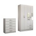 Guarda-Roupa Solteiro Eden 4 Portas 2 Gavetas e Espelho com Cômoda 5 Gavetas Branco - Panorama Móveis