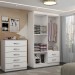 Guarda-Roupa Solteiro Eden 4 Portas 2 Gavetas e Espelho com Cômoda 5 Gavetas Branco - Panorama Móveis