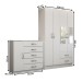 Guarda-Roupa Solteiro Noah 4 Portas 2 Gavetas com Cômoda 1 Porta 5 Gavetas Branco - Panorama Móveis
