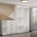Guarda-Roupa Solteiro Noah 4 Portas 2 Gavetas com Cômoda 1 Porta 5 Gavetas Branco - Panorama Móveis